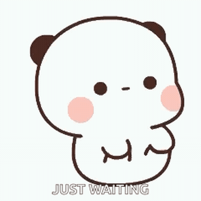 Cartoon Panda Bear Sitting Waiting GIF