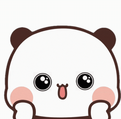 Cartoon Panda Bear With Big Eyes And Pink Cheek GIF