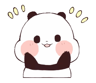 Cartoon Panda Bear With Circles Sticker