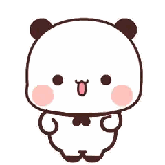 Cartoon Panda Bear With Heart Sticker