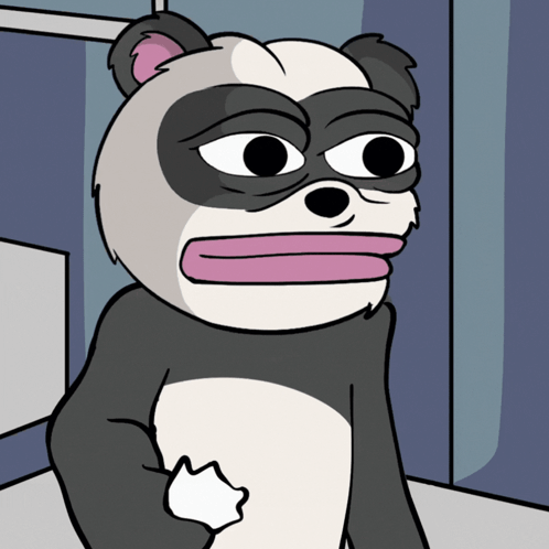 Cartoon Panda Bear With Pink Lip GIF