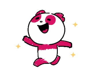 Cartoon Panda Bear With Pink Spots Sticker