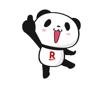 Cartoon Panda Bear With Red R Sticker