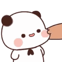 Cartoon Panda Being Touched Sticker