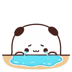 Cartoon Panda Crying With Water From Mouth Sticker