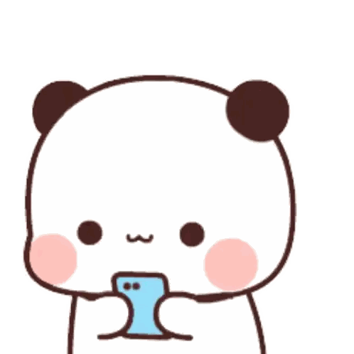 Cartoon Panda Holding Cell Phone With Chinese Writing Sticker
