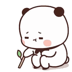Cartoon Panda Holding Stick Sticker