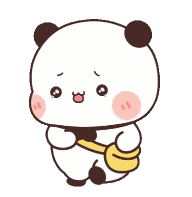 Cartoon Panda Holding Yellow Purse