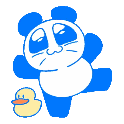 Cartoon Panda Holding Yellow Rubber Duck Sticker