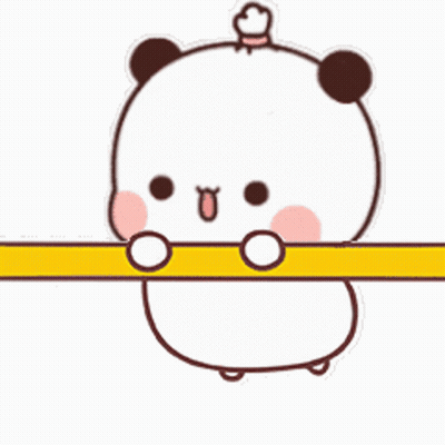 Cartoon Panda Holding Yellow Stick GIF