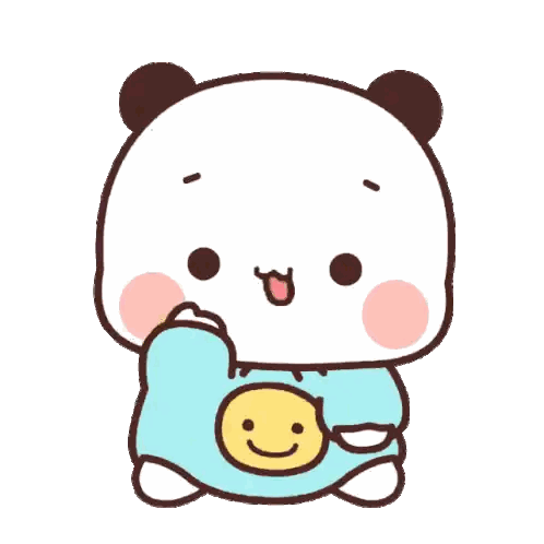 Cartoon Panda In Blue Smiley Shirt Sticker