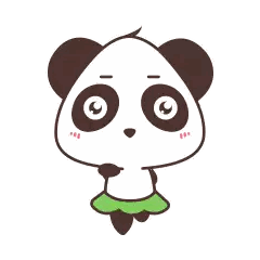Cartoon Panda In Green Skirt Sticker