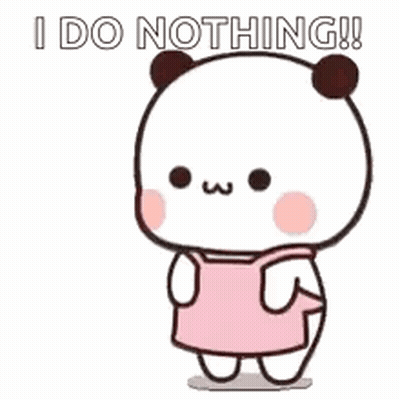 Cartoon Panda In Pink Dress Saying I Do Nothing GIF