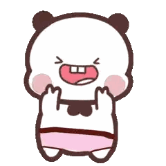 Cartoon Panda In Pink Underwear And Bow Tie Making Funny Face Sticker