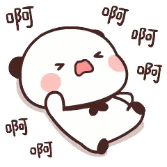 Cartoon Panda Lying On Ground Mouth Open Sticker