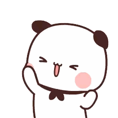 Cartoon Panda Making Funny Face With Paws Up Sticker