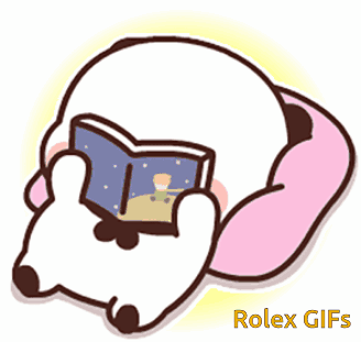 Cartoon Panda Reading Book GIF