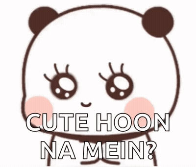 Cartoon Panda Saying Cute Hoon Na Mein GIF