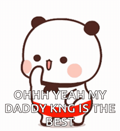Cartoon Panda Saying Ohh Yeah My Daddy KNC Is The Best GIF