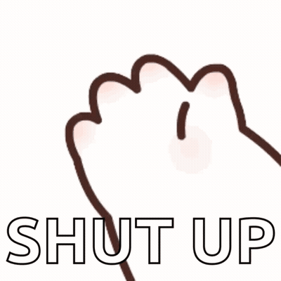 Cartoon Panda Saying Shut Up GIF