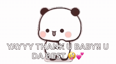 Cartoon Panda Saying Thank You Baby GIF