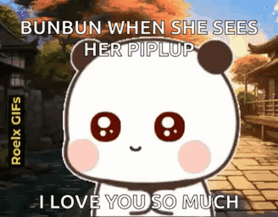 Cartoon Panda Says I Love You So Much To Piplup GIF