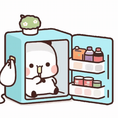 Cartoon Panda Sitting In Refrigerator GIF