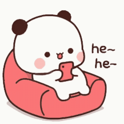 Cartoon Panda Sitting On Bean Bag Eating Candy GIF