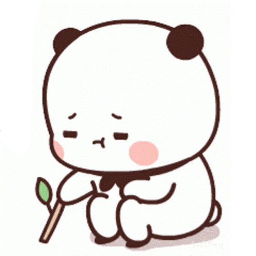 Cartoon Panda Sitting With Stick GIF