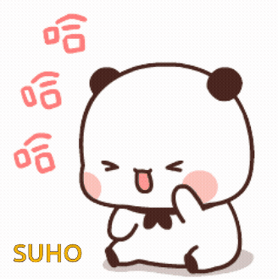Cartoon Panda Sitting With Suho GIF