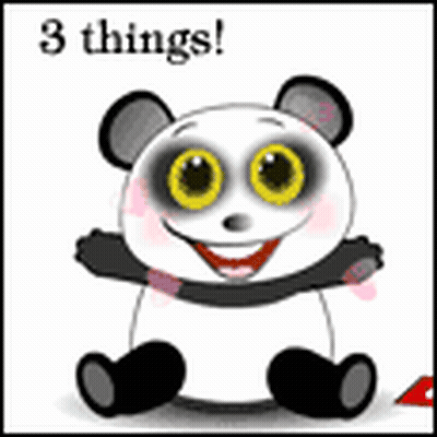 Cartoon Panda Smiling With 3 Things GIF