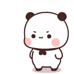 Cartoon Panda Standing And Looking Sticker