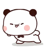 Cartoon Panda Standing And Looking Sticker