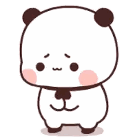 Cartoon Panda Standing Next To Pile Of Food Sticker