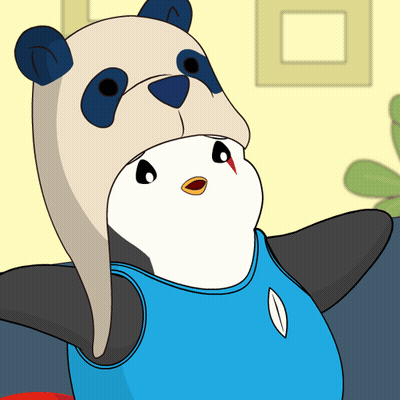 Cartoon Panda Wearing Hat And Blue Shirt GIF