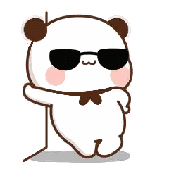 Cartoon Panda Wearing Sunglasses And Bow Tie Sticker