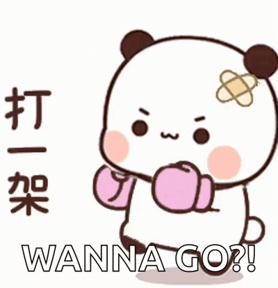 Cartoon Panda With Bandage Holding Boxing Gloves GIF