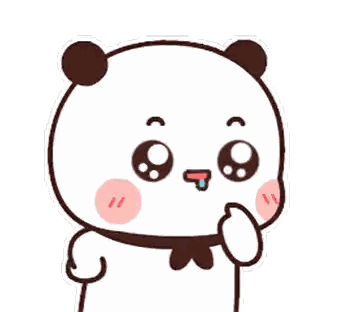 Cartoon Panda With Big Eyes And Tongue Sticker