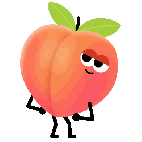 Cartoon Peach With Arms And Legs Sticker