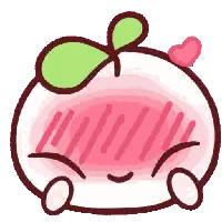 Cartoon Peach With Green Leaf Sticker