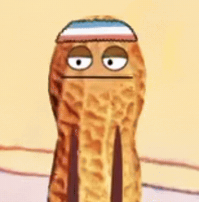 Cartoon Peanut Wearing Headband And Striped Hat GIF
