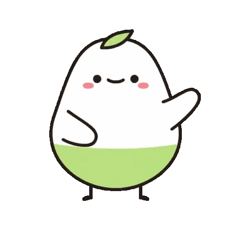 Cartoon Pear With Leaf Sticker