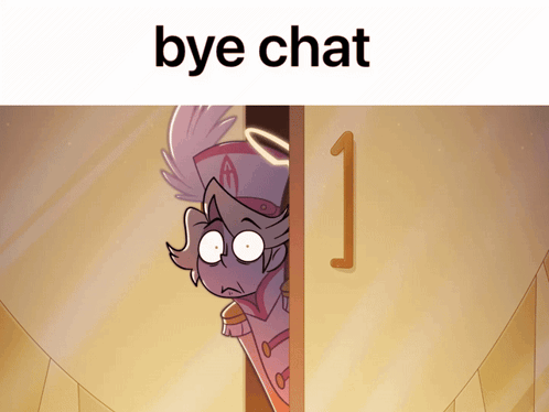 Cartoon Peeking Out Door Saying Bye Chat GIF