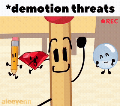Cartoon Pencil Diamond Bubble Saying Demation Threats GIF