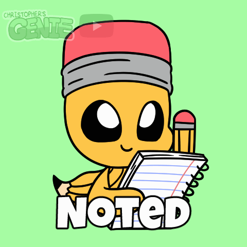 Cartoon Pencil Holding Notebook With Noted GIF