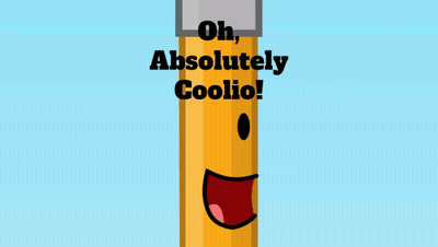 Cartoon Pencil Saying Oh Absolutely Coolio GIF