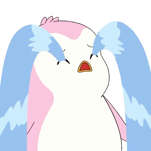 Cartoon Penguin Crying Blue Tears Sticker