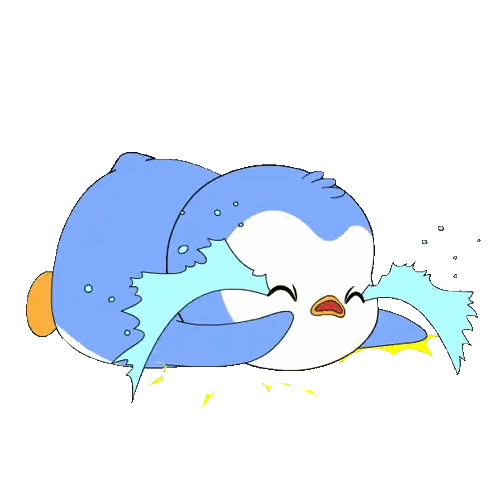 Cartoon Penguin Crying Water From Eyes Sticker