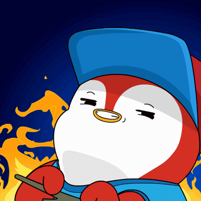 Cartoon Penguin Holding Pen GIF