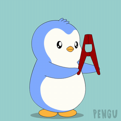 Cartoon Penguin Holding Red Object Laughing GIF